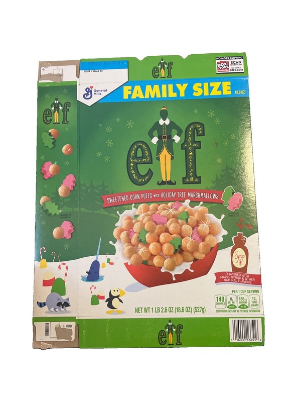 General Mills Elf Cereal Box 2020 Will Ferrell Box