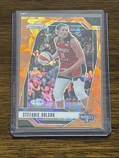 2024 Panini Prizm WNBA Orange Cracked Ice #34 - Stefanie Dolson - Mystics!