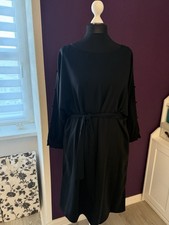 ESPRIT Collection Kleid Gr. 44 Schwarz Fleder...