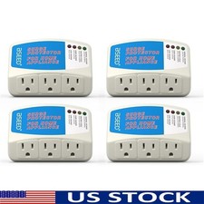 Surge Protector 3 Outlet Voltage Protection Appliances TV PC Refrigerator 4 Pack
