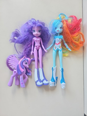 Equestria Mädchen Puppen x2 & 1x Pony Twilight Sparkle gebraucht My Little Pony