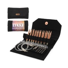 Lykke 3.5" Cypra Interchangeable Needle Set, Black Vegan Suede Case