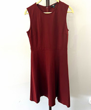 Uniqlo Women's S Burgundy A-Line Fit & Flare Knee Party Dress Sleeveless (1068)