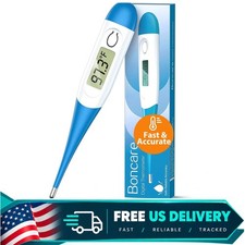 10 Sec Digital Thermometer for Adults  Kids, Waterproof, Fast Reading, Safe ...