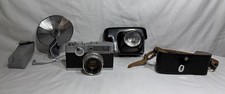 Vintage Fujica Rangefinder Camera w/ Lens Leader Light Meter Leather Case Tested