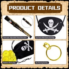 Adults Eye Patches Convenient 7 Pcs Couple Pirate Set Trendy Fashion Earrings
