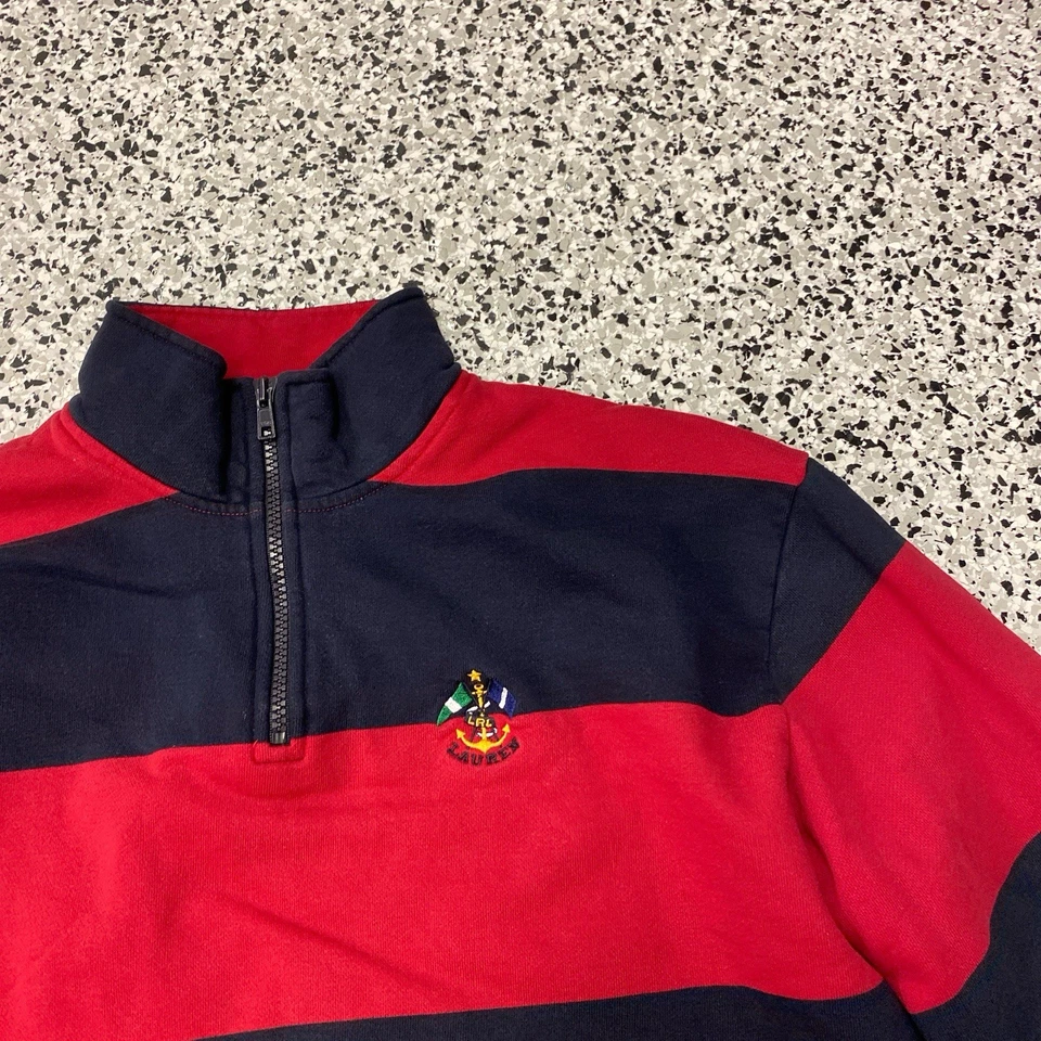 Cresta de anclaje mediana vintage Ralph Lauren Petite 1/4 cremallera vela náutica Foto 2 de 4