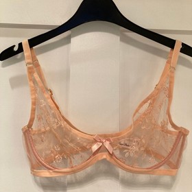 Agent Provocateur Zadi peach pink nude lace bra 36DD