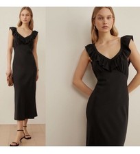 Reformation Cillian 100% Silk Midi Dress Sz L Pre Owned 