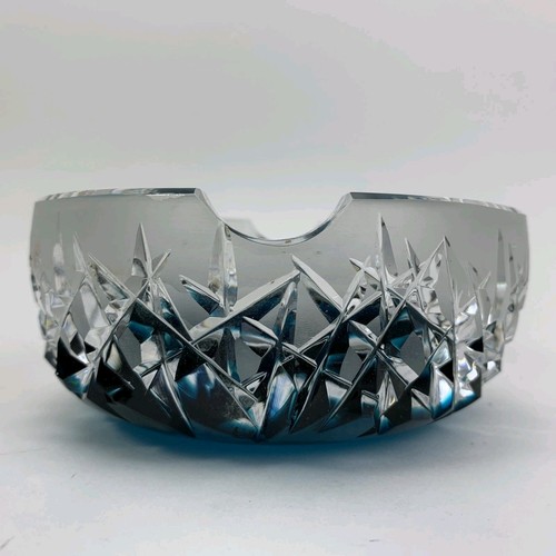 Caesar Crystal Bohemiae Hand-Cut Lead Crystal Ashtray 5.5" Blue - Czech Republic - Picture 5 of 24