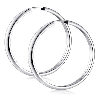Materia Breite Creolen Silber 925 Damen  40mm Kreolen Ohrringe rund für Fraue...