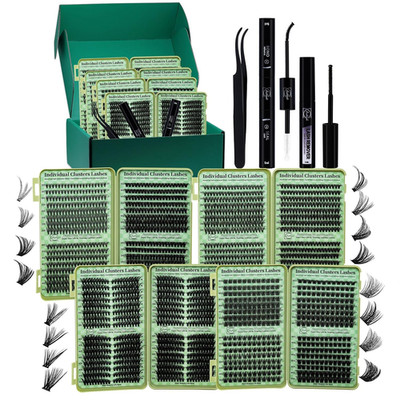Lash Extension Kit DIY Cluster Lashes Gift Packs 4 Boxes Lash Clusters Eyelash E