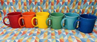 NEW FIESTAWARE 12 oz JAVA Mug set of 6 Mixed Colors Fiesta FREE SHIPPING 