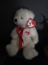 Ty Attic Treasures Amore Bear Plush Stuffed Animal Red Ribbon Heart Jointed Love