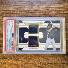 2024 Panini National Treasures Xavier Isaac GSD-XI Dual Relic #44/99 PSA 8 NM-MT