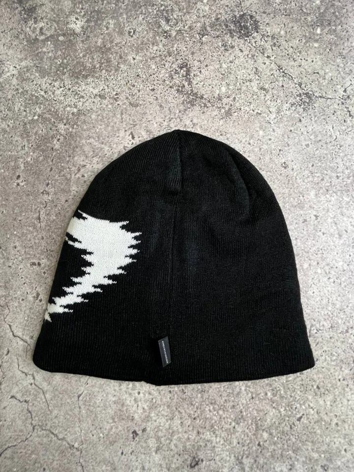 Vintage Oakley Knit Beanie Black White — Icon Logo Winter Hat — Streetwear - Image 3 of 4