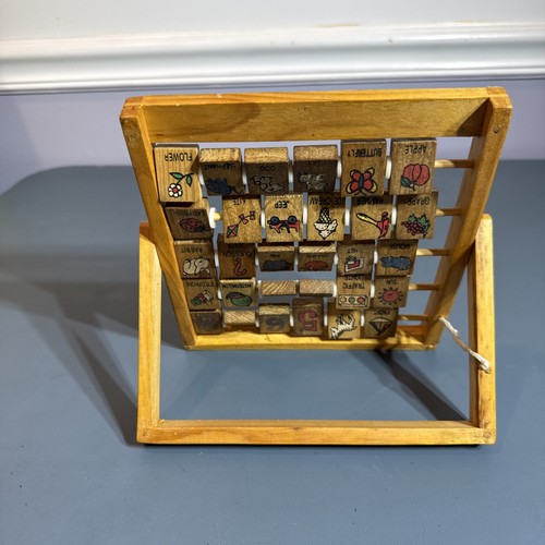 Vintage Learn The Alphabet Wooden Easel - Picture 3 of 6
