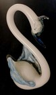 Vintage Venetian Italian Murano Art Glass Large 16.5" Blue & White Swan Figurine — photo 1