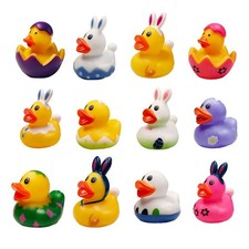 12 Pcs Easter Duck Assortment Rubber Duck Toy Duckies for Kids,Birthday Gifts...