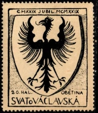 1929 Czechoslovakia Poster Stamp 1000th Anniversary Celebration Saint Wenceslas