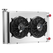 3 Row Aluminum Radiator Double Pass Cooling for Small Block 350 with Fan Shroud