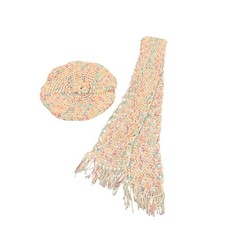 Handmade Crocheted Beret Scarf Set Little Girls 4-6X