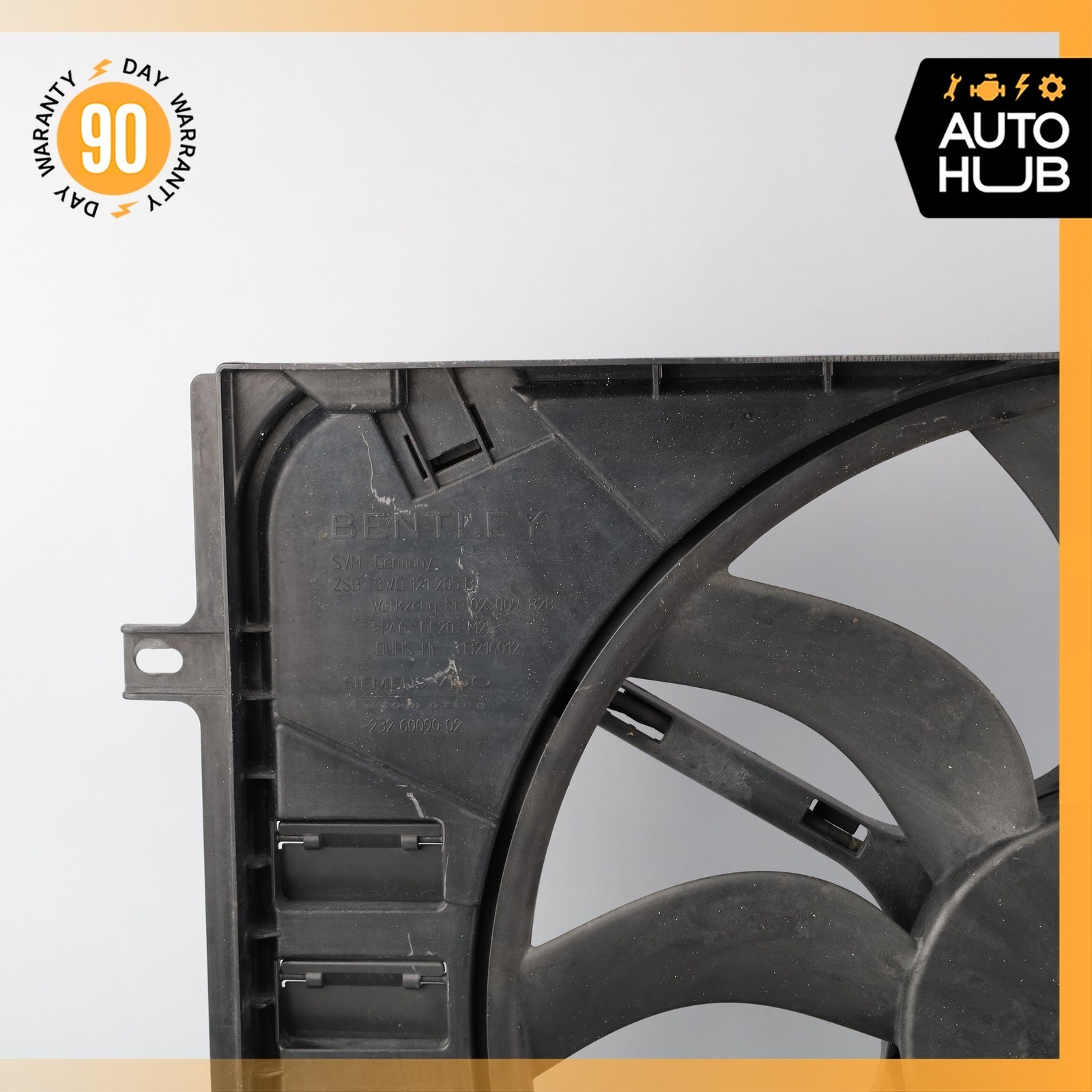 08-18 Bentley Continental GTC Radiator Cooling Fan Motor Assembly 3W0121205B OEM