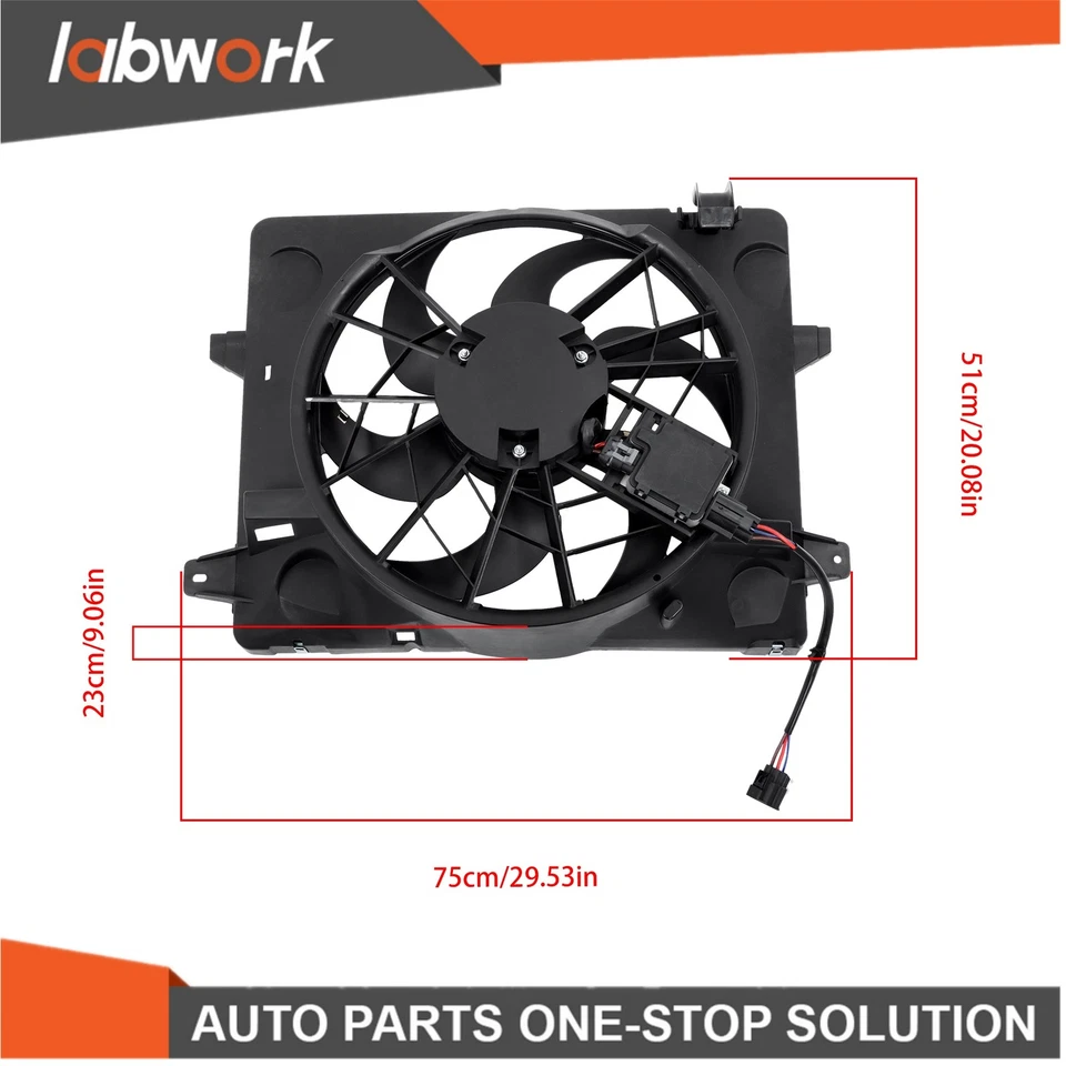 Conjunto de ventilador de refrigeración de laboratorio para Lincoln Town Car Mercury Grand Marquis 2003-05 Foto 2 de 4