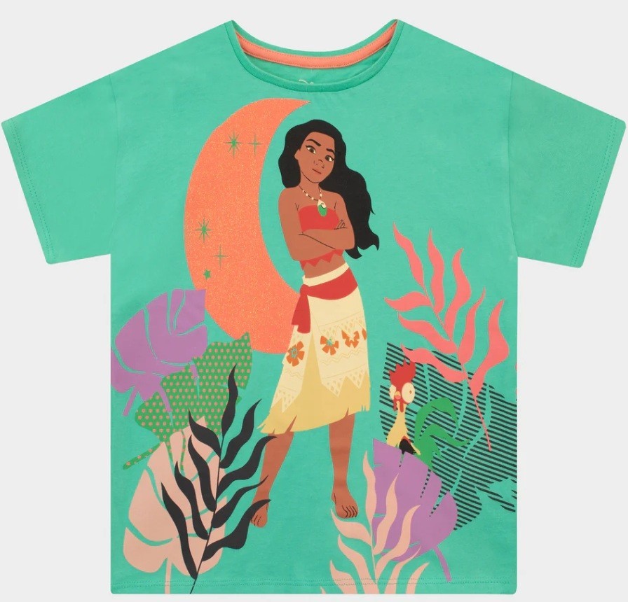 BNWT New Disney Princess Moana Green T-Shirt - Moana & Hei Hei - 3-4Y 104cm