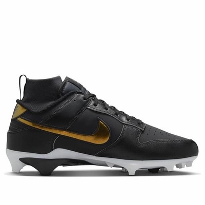 Size 8.5 Nike Alpha Menace Dunk Gold Black Football Cleats HV6923