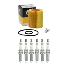 Wix Engine Oil Filter & NGK 6 Ruthenium HX Spark Plugs kit for Lexus LS500 Gas