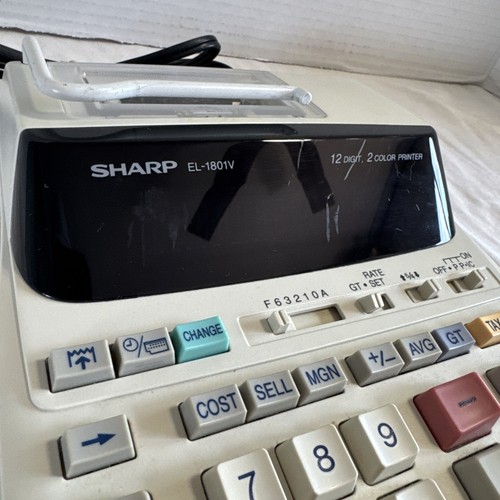 Sharp EL-1801V Printing Adding Machine Calculator 12 Digit - Picture 3 of 5