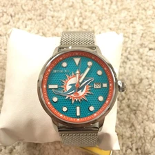 Invicta Miami Dolphins Watch Mens 47972 44mm Stainless Steel New