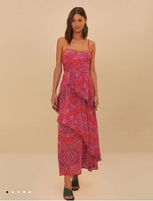 NWT Farm Rio Pink Paisley Tiered Maxi Dress Size S (Bought For $310)