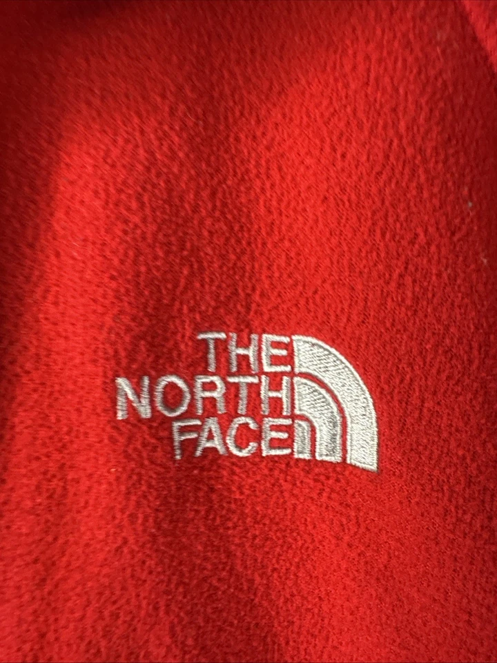 Chaqueta polar The North Face para mujer F13 roja con cremallera completa talla M suave cálida al aire libre Foto 3 de 4