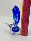 Murano Like Dolphin Figurine Art Glass Cobalt Blue Clear Fish Coastal Nautical — photo 8