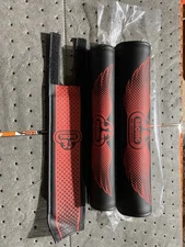 SE BIKES RED AND BLACK FADE BMX 3 PIECE PADSET BAR PAD FRAME PAD STEM PAD