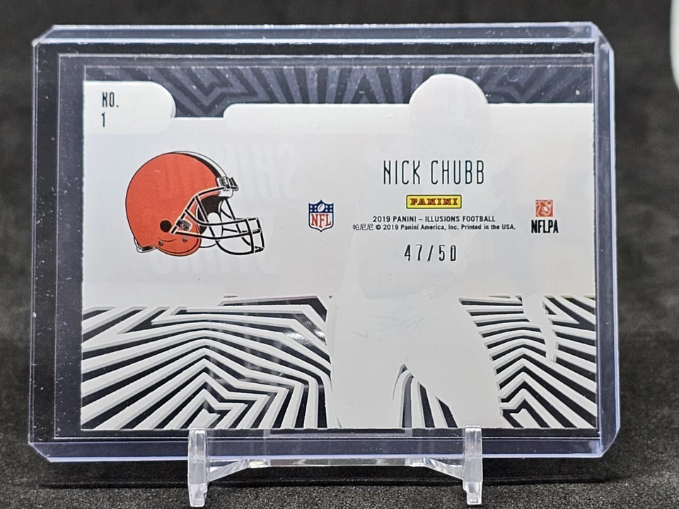2019 Panini Illusions Shining Stars #1 Nick Chubb # /50 Cleveland Browns - Image 2 of 2