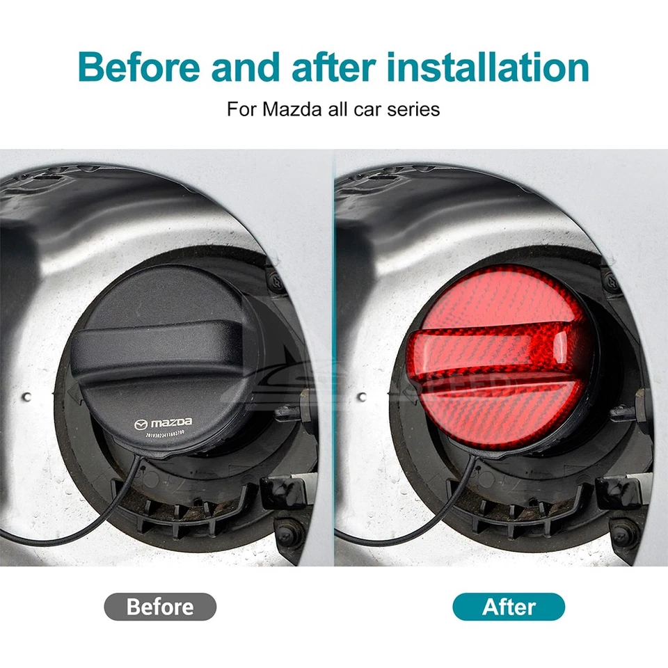 Tapa del tanque de combustible de fibra de carbono para Mazda B1600/B1800/B2000/B3000/B4000 2000-11 Foto 2 de 4