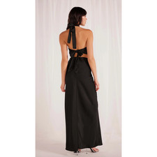 new nwt Large FINLAY SATIN HALTER GOWN minkpink silky sexy tie back maxi dress