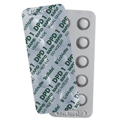 LaMotte 6999A Visual Grade TesTabs, Chlorine DPD #1 RAPID, 100 ct. 