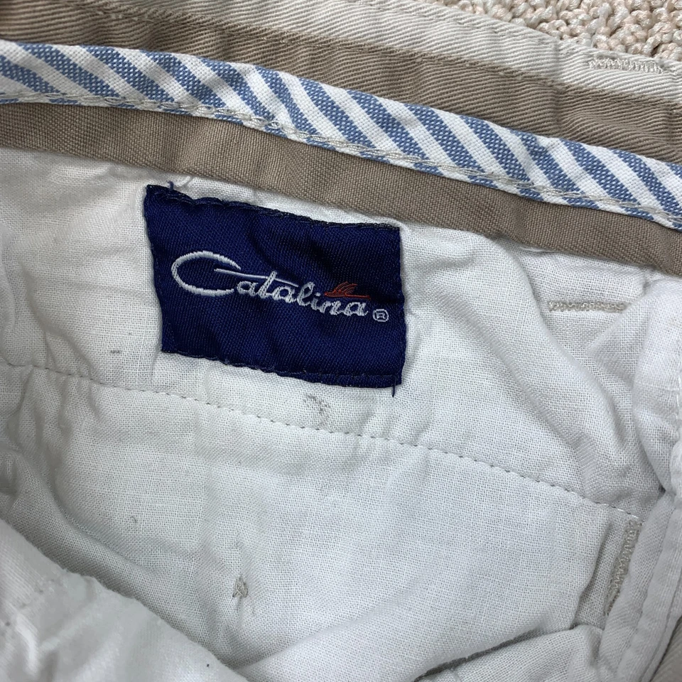 Catalina Navigator Chino Shorts Men's Waist 40 Tan Pleated Front 9" - Image 3 of 4