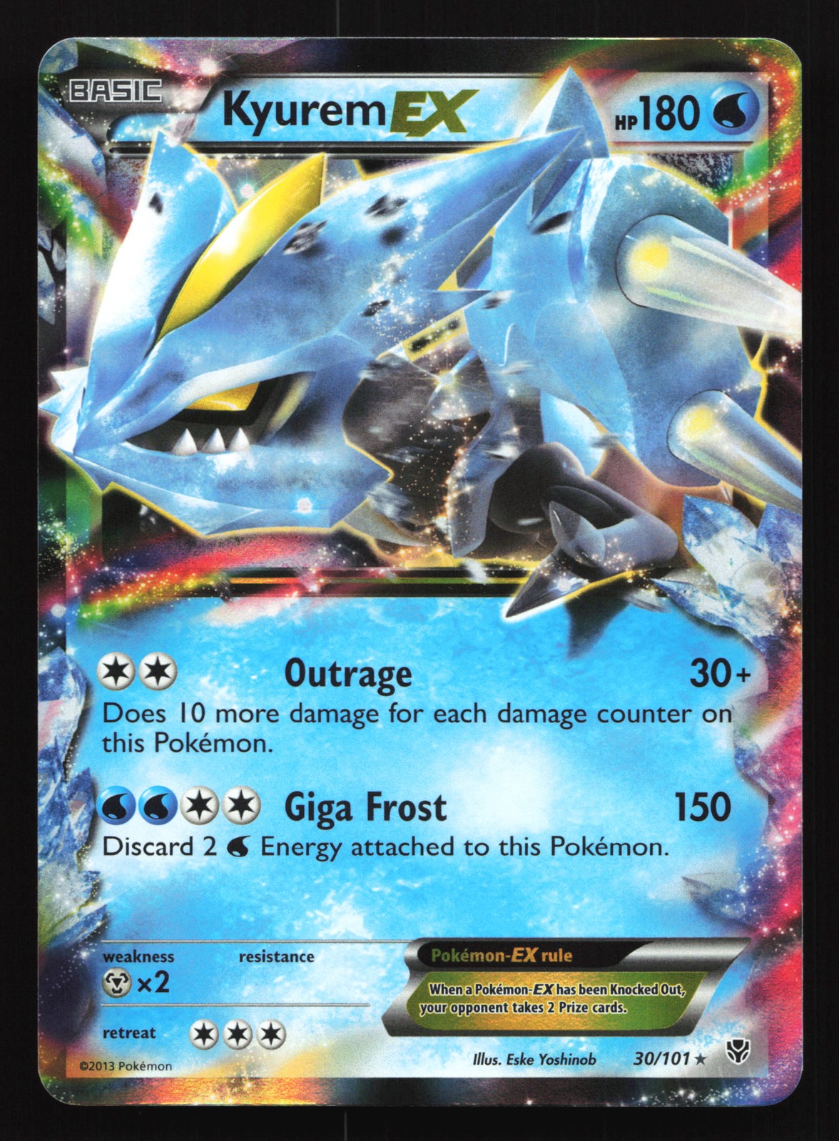 Kyurem EX 30/101 Plasma Blast Ultra Rare Pokemon Card