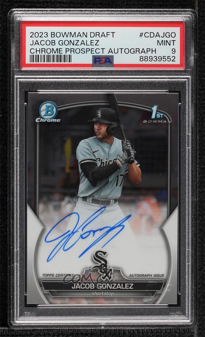 2023 Bowman Draft Chrome Prospect Jacob Gonzalez #CDA-JGO PSA 9 MINT Auto 0hj7