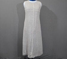 Harve Benard Linen Shift Dress Size 10 Sleeveless Midi Preowned Neutral Classic