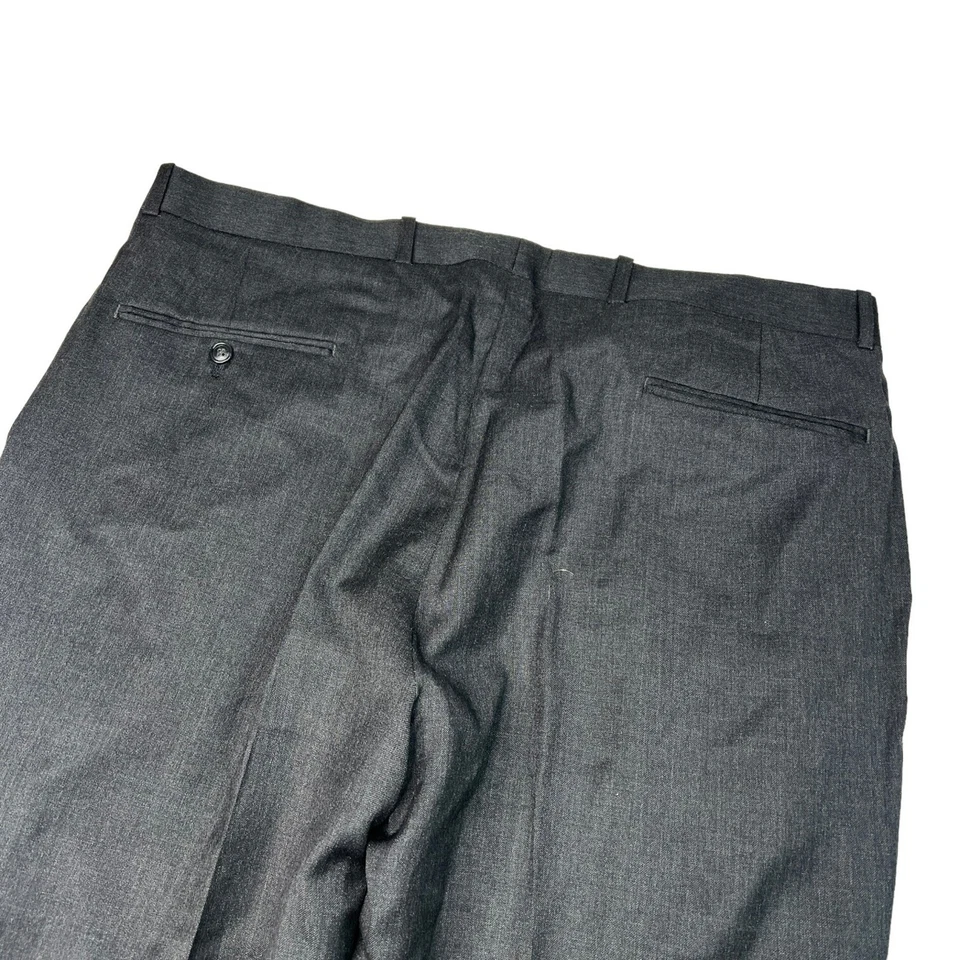 Pierre Balmain Mens VTG Virgin Wool Cuffed Dress Pants Pleated Front Gray 38x28 - Image 4 of 4