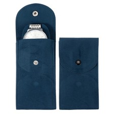 2 Pcs Velvet Watch Pouch, Single Watch Travel Case, Blue