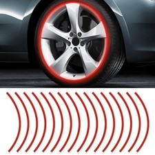 16PCS 17''-19'' Reflective Wheel Rim Stripe Decal Sticker, Universal Night Red