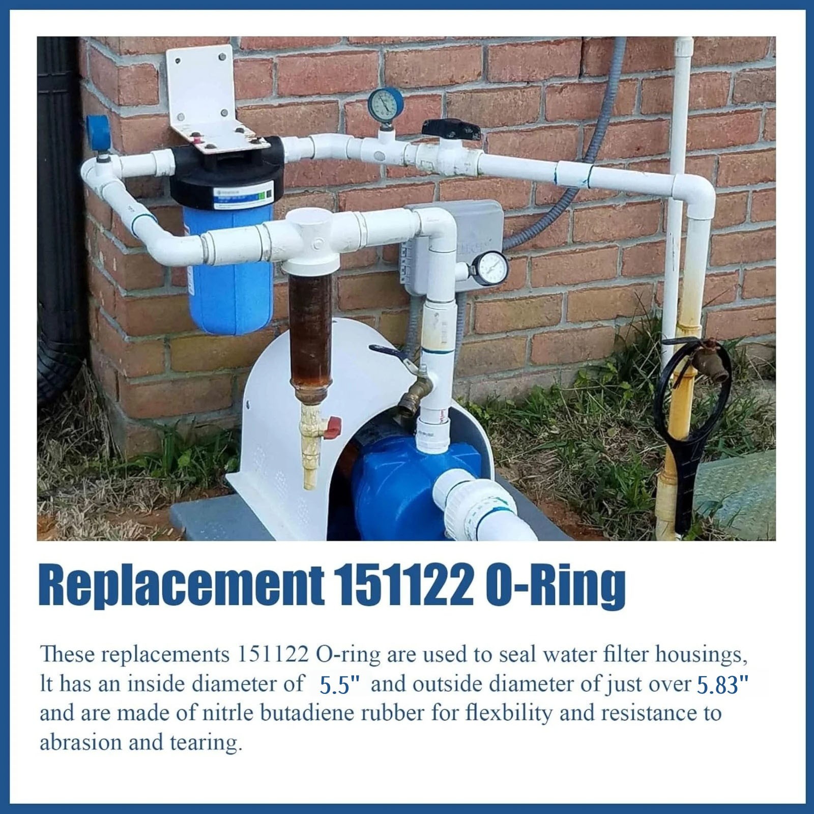 Nitrile O-Ring 151122 3 Pack Seal for Pentek Big Blue 10 20 Series Water Filter