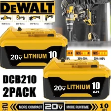 2 PACK For DeWALT DCB210-2 20V MAX XR 10.0AH Lithium-Ion Battery DCB206 DCB200